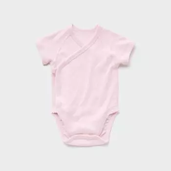 Uniqlo Япония Боди с заостренным хвостом и коротким рукавом спереди 10 PINK/60