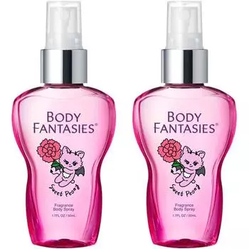 BODY FANTASIES Спрей для тела Body Fantasy с цветочным ароматом Sweet Peony, 50 мл, набор из 2 спреев для тела Sweet Peony