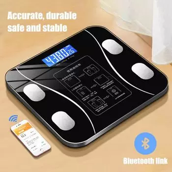 Body Fat Body Электронные весы Весы с приложением Интеллектуальные электронные Bluetooth-весы Зарядка аккумулятора Дополнительные весы для измерения жира Rechargeable чёрный