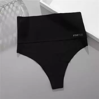 Bodyshaper Бесшовные стринги с высокой талией, женские трусики, нижнее белье, антибактериальные стринги, женское нижнее белье, корректирующее белье, трусики M чёрный