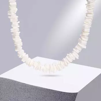 Bohemia Ethinic Shell Beaded Chain Irregular Gravel Chip Choker Fashion Shell Necklaces Women Men White