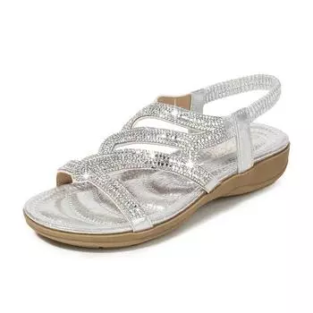 Bohemia Fashion Women Sandals Wedges Shoes Women s Flip-flops Summer Ladies Low Heels Casual Sandalias Mujer Feminina 2024 New 36 розовый