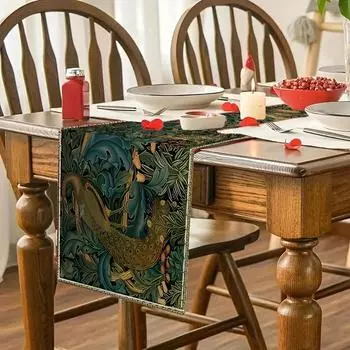 Bohemian print retro plant table flag kitchen table decoration tablecloth modern and simple 33x183