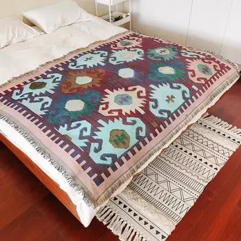 Boho Geometry Theme Throw Blanket for Home Decor and Outdoor Activities Bed Plaid Blankets & Throws Sofa Bedspread, Sofa cover 90x180cm