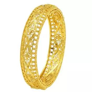 Boho Style Open Bangle Fortune Hollow Hand Bangle Carve Plated Bracelet Wedding style 3