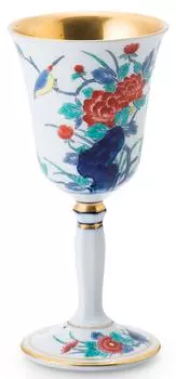 Бокал для вина с узором «пионы» от Arita Ware Shobido Main Store (большой) С-3380