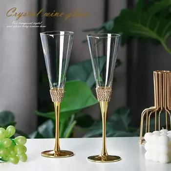 Бокал из хрустального стекла Diamond Crystal, домашний бокал для шампанского, коктейльный бокал, винный набор, подарочный набор