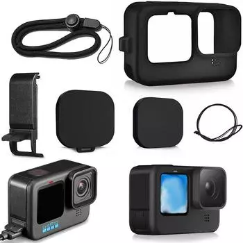 Боковая крышка аккумуляторного отсека для GoPro Hero 11 10 9, черная съемная крышка аккумуляторного отсека, порт для зарядки кейса для Go Pro Hero11, аксессуары Universal