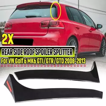 Боковой спойлер на заднее окно автомобиля для VW для VOLKSWAGEN Golf 6 MK6 GTI/GTR/GTD 2008-2013 Боковая кромка, задний щиток, спойлер на задний багажник чёрный