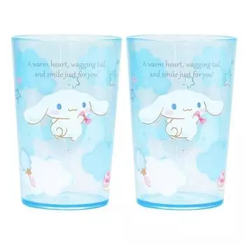 Большая чашка Lilpang Cinnamoroll, прозрачные цветные, разные цвета, 2 шт.