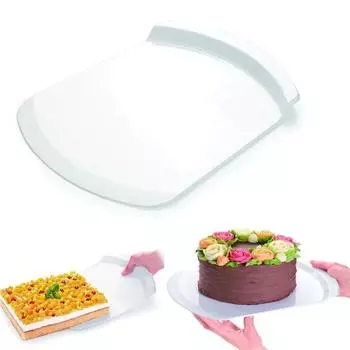 Большая лопатка для торта, пластиковая лопатка для пиццы, квадратная круглая лопатка для перемещения торта, подъемная лопаточка, кондитерские инструменты, аксессуары для торта белый