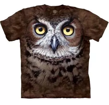 Большая Рогатая Сова Птичьи Перья Совы Fly Hoot Barn Brown Mountain Футболка унисекс S