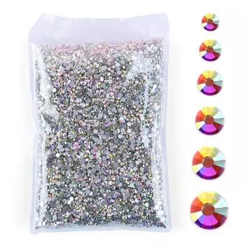 Большая упаковка Rhinestone Ss3-Ss20 Плоское дно Дрель Diy Ювелирные аксессуары Большая емкость Дрель для ногтей SS6 (2.0-2) 14400pcs/large bag