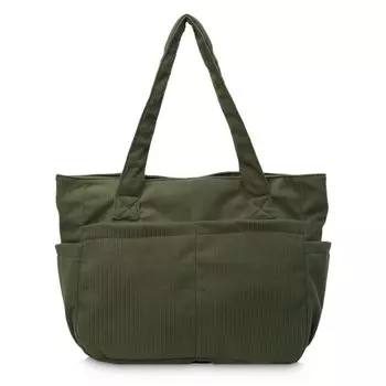 Большая вельветовая сумка через плечо для мам SH396 [MT s SHOP] женская сумка, вместительная, легкая, холст, однотонная, карманная, сумка, дамская сумочка, (зеленый)