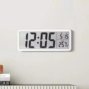 Большие цифровые часы с температурой, датой, неделей, настенные многофункциональные настенные и настольные настенные часы с дисплеем чёрный