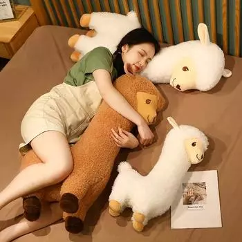 Большие плюшевые игрушки из альпаки, милая плюшевая подушка из альпаки, мягкая подушка для сна, мягкие игрушки, подарок для маленьких девочек 85CM белый