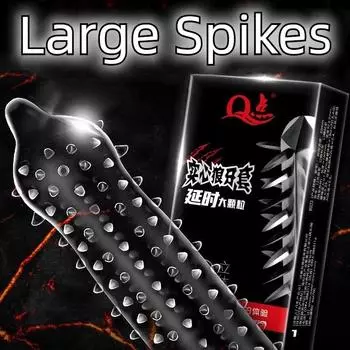 Большие презервативы с точками задерживают эякуляцию 9D Spikes dots пенис рукав G Spot Секс-игрушки для мужчин Взрослые 18+ Секс-товары Sexshop