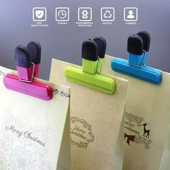 Большие зажимы для пакетов для чипсов, пластиковые зажимы для пищевых пакетов разных размеров, плотно закрывающиеся зажимы для пищевых продуктов для пакетов для кофе, хлеба розовый