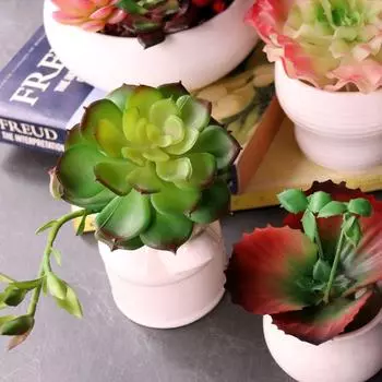 Большие зеленые искусственные суккуленты Растения для рабочего стола Бонсай Домашний сад Спальня Гостиная Декор Искусственные растения plante artificielle