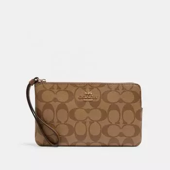 Большой браслет Coach на угловой молнии из фирменной парусины
