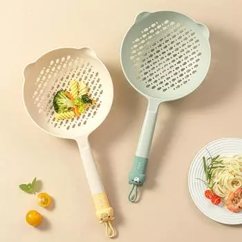 Большой дуршлаг для бытовой кухни с длинной ручкой для пельменей Lo Mein, жареных во фритюре, сетчатый фильтр, коммерческое жаровня, мелкоячеистый совок зелёный