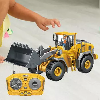 Большой игрушечный экскаватор с дистанционным управлением, RC Sound, 9 каналов, развивающие игрушки, электрический