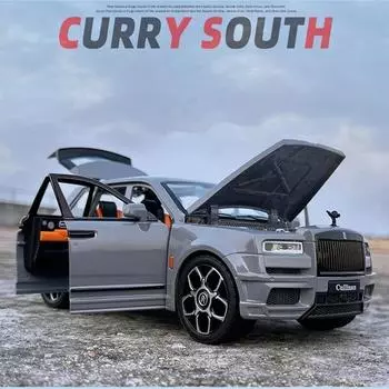 Большой размер 1/20 Rolls Royce SUV Cullinan, сплав, роскошная модель автомобиля, литье под давлением, металлическая игрушечная модель автомобиля, имитация звука и света, подарки для детей чёрный