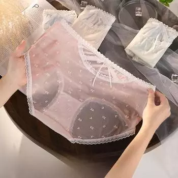 Большой размер ультратонкое нижнее белье из ледяного шелка женские трусы из чистого хлопка антибактериальные трусы с промежностью сексуальные дышащие треугольные трусы женские трусики XL