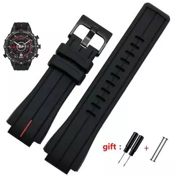 Большой резиновый ремешок для часов для timex WATCHT2N720 T2N721 TW2T76300, черный водонепроницаемый силиконовый спортивный ремешок 24*16 мм