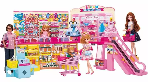 Большой торговый центр Licca-chan с кассой самообслуживания!