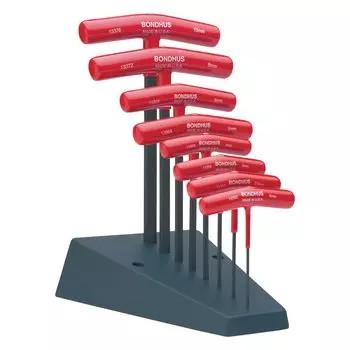 BONDHUS Hexagonal black set of 8 [] T-handle set, dyed, (2, 2.5, 3, 4, 5, 6, 8, 10mm) HTX80M/S No.13389