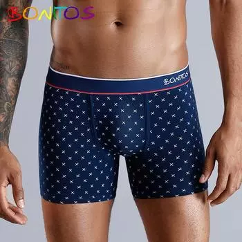 BONITOS 1 шт. боксеры с принтом, мужское нижнее белье для мужчин, хлопковые мужские трусы, удобные