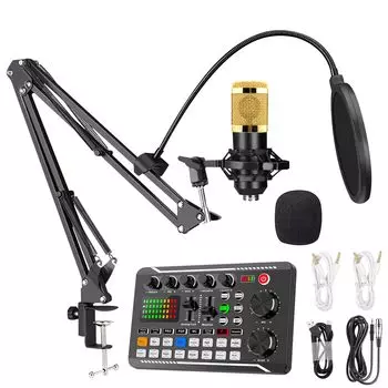 BONKYO Караоке Комплект Домашний DJ Микшерный Комплект F998 Живая Звуковая Карта Мужской Голос Женский Голос Распределительное Оборудование Голоса Подходит Для Живых Комментаторов