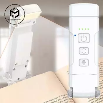 Светильник для чтения с таймером, USB-зарядка, 3 цвета и 5 уровней яркости, пристегивающаяся лампа для чтения, ночник-закладка для книг зелёный