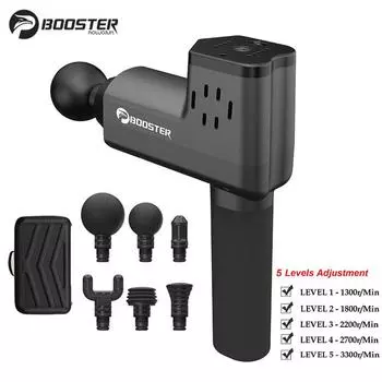 Booster T Массажный пистолет для мышц Вибрационный массажер для мышц Стимулятор Массаж тела и релаксационная терапия Фитнес Облегчение боли