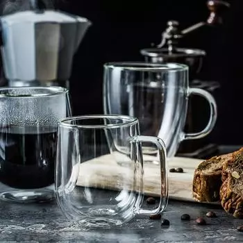 Боросиликатная мини-чашка для виски, чашки для чайных напитков, стеклянная чашка с двойными стенками, прозрачная чашка для кофе, чая