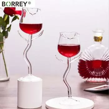 BORREY хрустальный бокал розово-красный бокал для вина Wine Magnum стекло прозрачный бокал для вечеринок веселая кружка для холодных напитков, сока 6 унций подарок для женщин Wine Glass 1Pcs
