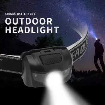 BORUiT Mini LED Headlamp With Red Light AAA Battery Headlight Waterproof Fishing Torch Camping Lantern Tiki Work Head Flashlight