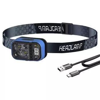 BORUiT Sensor LED Headlamp Rotate Powerful Headlight Type-C перезаряжаемый рыболовный рабочий фонарь водонепроницаемый кемпинговый фонарь