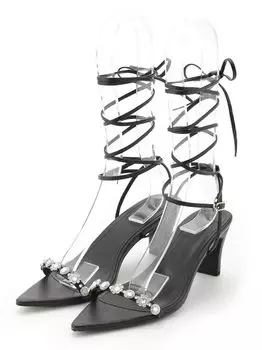 Босоножки Flower Bijou Lace Up на шнуровке SWGS232656 BLK small [Sneider] Женские