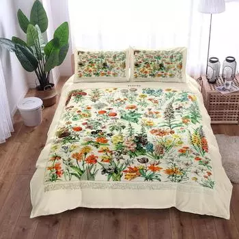 Ботанический гербарий пододеяльник King Queen Double Full Twin Single Size пододеяльник наволочка комплект постельного белья 140x210cm