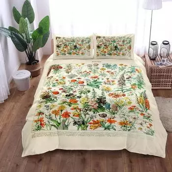 Ботанический гербарий пододеяльник King Queen Double Full Twin Single Size пододеяльник наволочка комплект постельного белья 70x133cm 2pcs