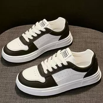 Ботинки Panda Board Shoes из кожи на платформе, белые туфли для женщин, ранняя осень, новые универсальные студенческие повседневные спортивные туфли 35