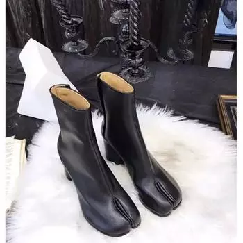 Ботинки Tabi с разрезным носком и высоким каблуком, женские кожаные ботинки Zapatos Mujer, модная осенняя женская обувь Botas Mujer 35