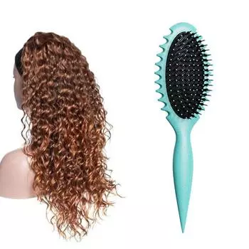 Bounce Curl Cream Defining Curls Brush Boar Define Styling Brush для вьющихся волос, придания формы и подчеркивания локонов для женщин и девочек белый