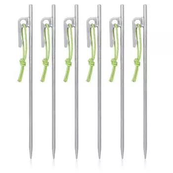 Boundless Voyage Titanium Peg Solid 20CM Diameter 5mm Titanium Alloy Rocky Beach Sandy Gravel Hard Soil Grass Tent Peg Outdoor Camping Forged Peg