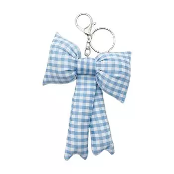 Bow Keychains for Women Cute Bowknot Beaded Keyring Charm Aesthetic Phone Chain Accessories Key Chains for Car Keys 2 синий