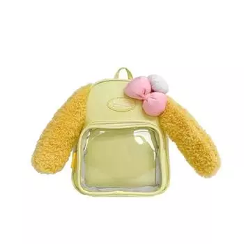 Bowknot Ears Rabbit Itabag Plush Backpack Cartoon Yellow Schoolbag Kids Gift