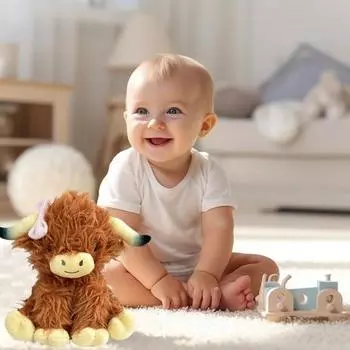 Bowknot Highland Cows Мягкая игрушка Корова Мягкие игрушки Мягкая игрушка Корова Милая пушистая Корова