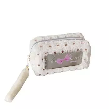 Bowknot Korean Style Pencil Case Plush PVC Bow Pencil Pouch Cute Y2K Bow Stationery Bag Student